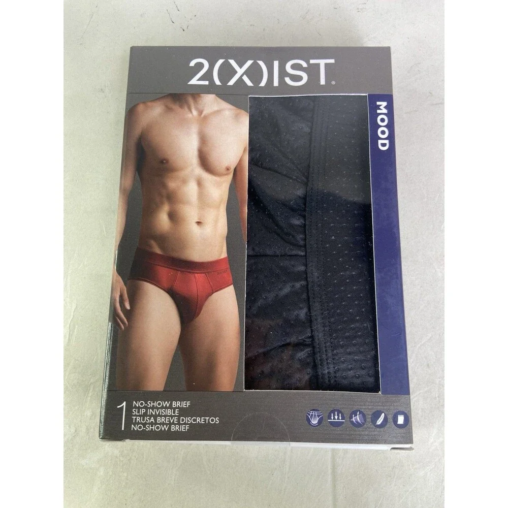 2xist Mood No Show Brief Underwear Black Beauty Mens Size L